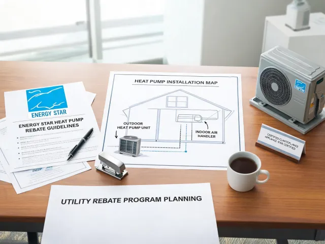 Utility rebate heat pump installation planning