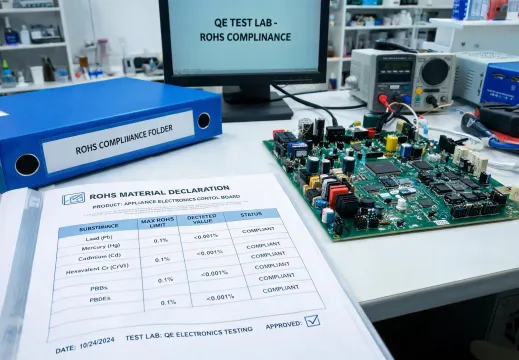 RoHS material declaration for appliance electronics